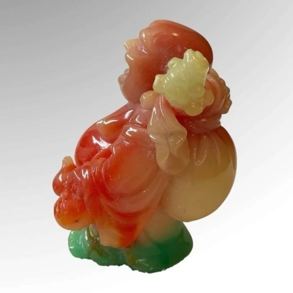 VTG Chinese Collectible Buddha Lucky Wealth&Good Fortune Statue 3.5